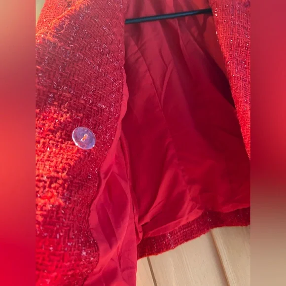 SHEIN Red Textured Blazer - Picture 3 of 4